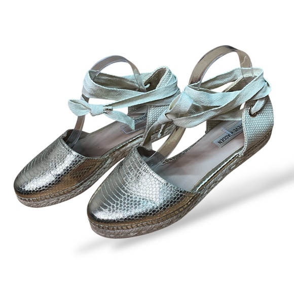 STEVE MADDEN Espadrille Flats Man Made and Genuine Leather Combo Sz 9.5 - Picture 5 of 10